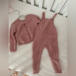 Zara overall and cardigan set
